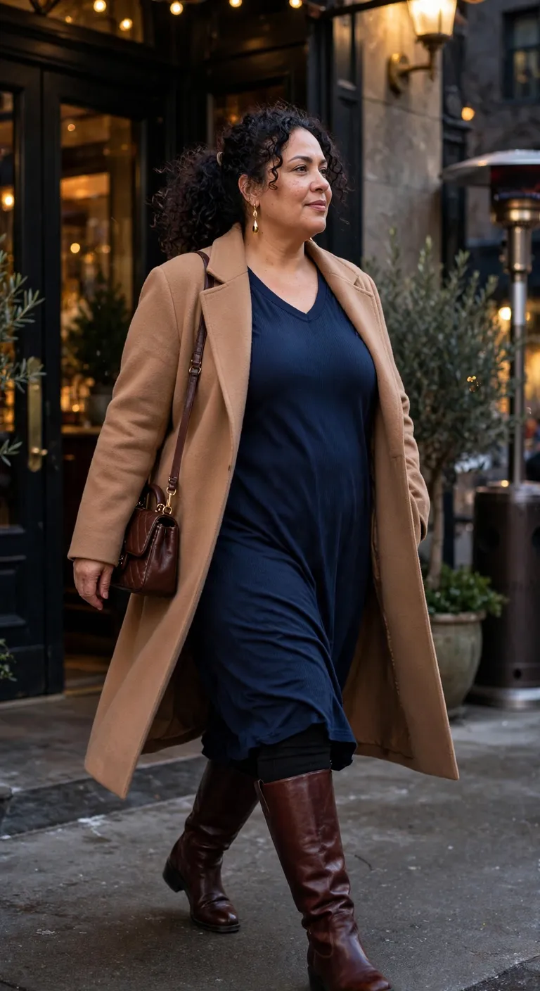 a midi dress that works under a long coat