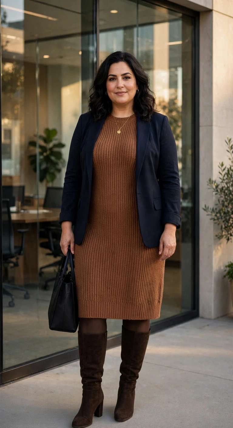 the sweater dress that works under a blazer