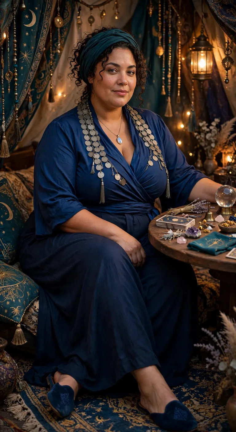 sapphire wrap set for a moonlit fortune teller
