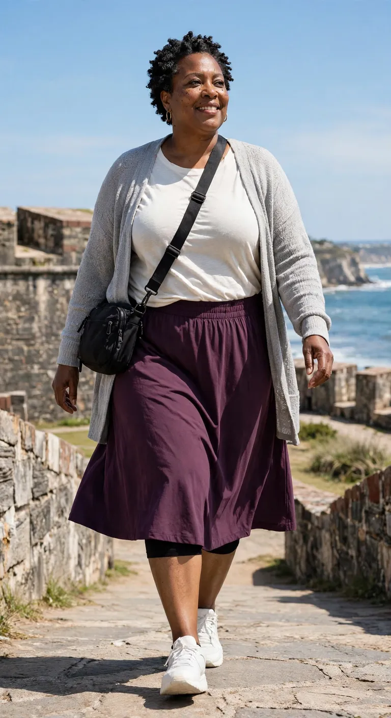 white wide leg trousers with a berry knit tank