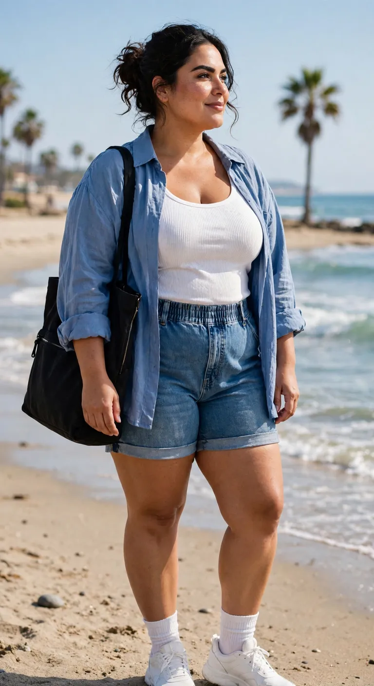navy maxi dress with a light denim shirt