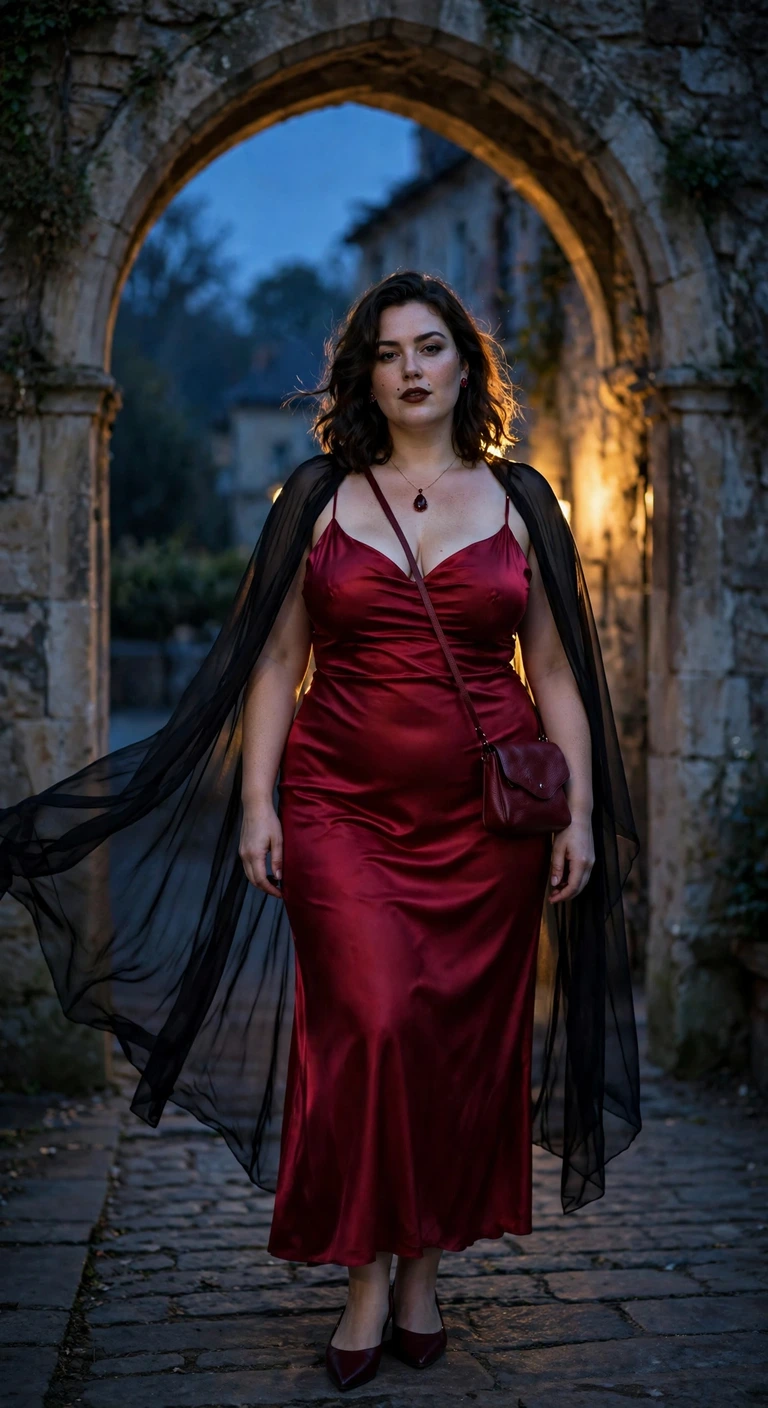 crimson slip dress for a modern vampire