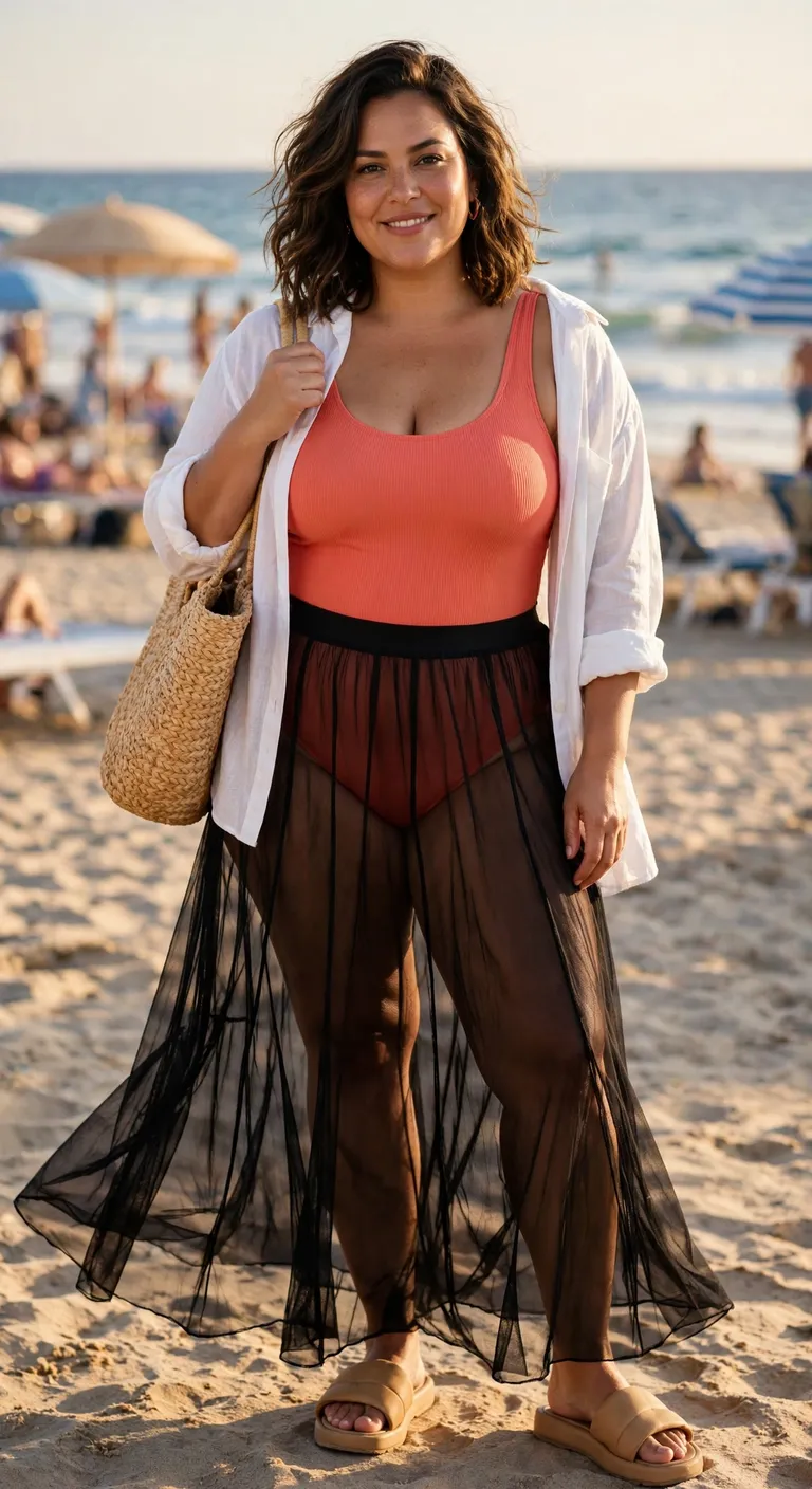 poolside white cover-up over a cobalt swimsuit