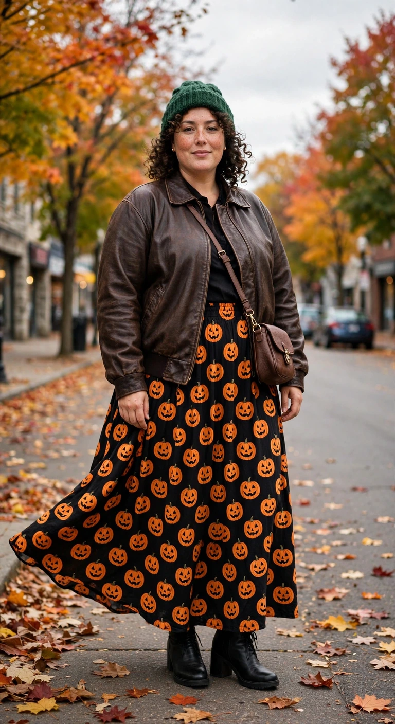 bat print blouse with burgundy jeans